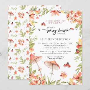 Kleine lieveheersbeestje Spring Baby shower Invi Kaart