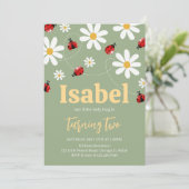 Kleine lieveheersbeestje verjaardag kaart (Staand voorkant)