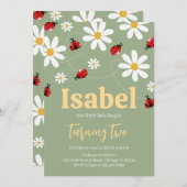 Kleine lieveheersbeestje verjaardag kaart (Voorkant / Achterkant)