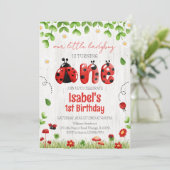 Kleine lieveheersbeestje verjaardag kaart (Staand voorkant)