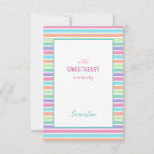 Kleine lieverd baby shower bedankkaart (Achterkant)