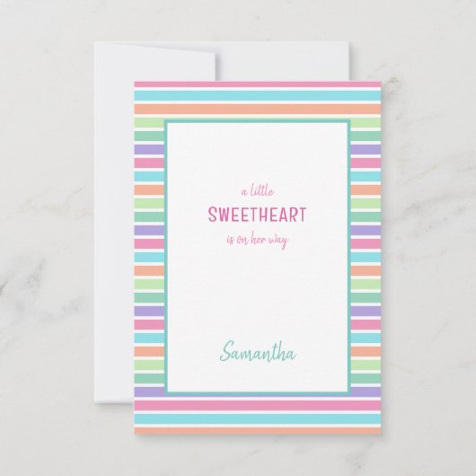 Kleine lieverd baby shower bedankkaart (Achterkant)