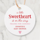 Kleine lieverd is op weg meisje Baby shower Bedankjes Labels (Voorkant)