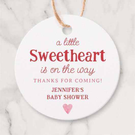 Kleine lieverd is op weg meisje Baby shower Bedankjes Labels (Voorkant)