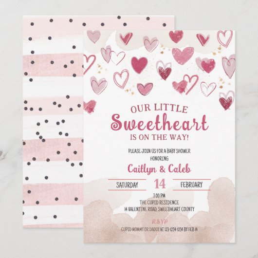 Kleine lieverd op de weg, Baby shower, Cupido Kaart (Voorkant / Achterkant)