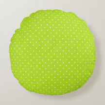Kleine limoengroen en witte polka stippen ronde ku
