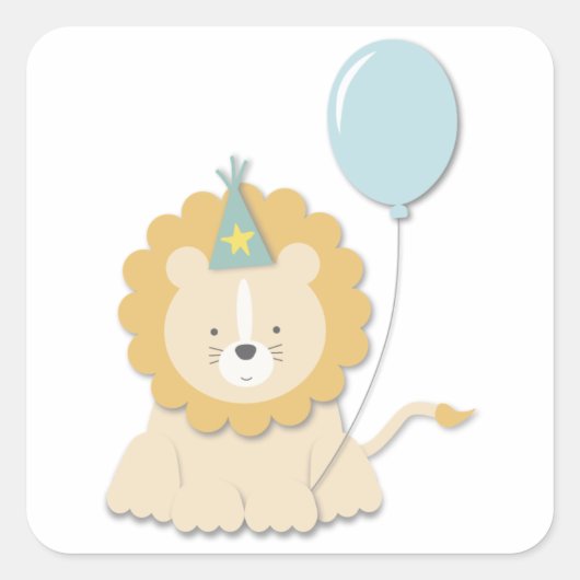 Kleine lionkrab & ballon {Blauw} | Stickers (Voorkant)