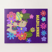 Kleine Llama en Flowers personaliseren Legpuzzel (Horizontaal)