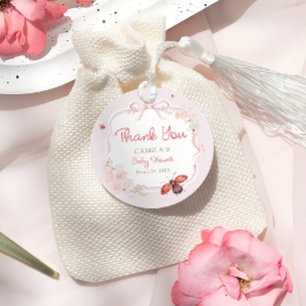 Kleine Love Bug Bloom Roze Baby Shower Bedankt Bedankjes Labels