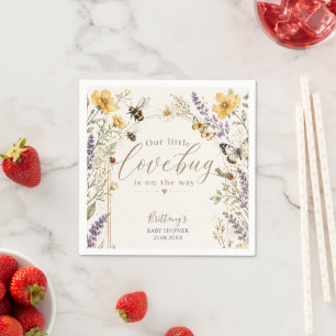 Kleine Love Bug Wildflower Baby Shower Servet
