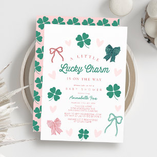 Kleine Lucky Charm Boog Shamrock Meisje Baby Borre Kaart