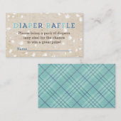Kleine Luier Raffle Ticket voor Baby shower Informatiekaartje (Voorkant / Achterkant)