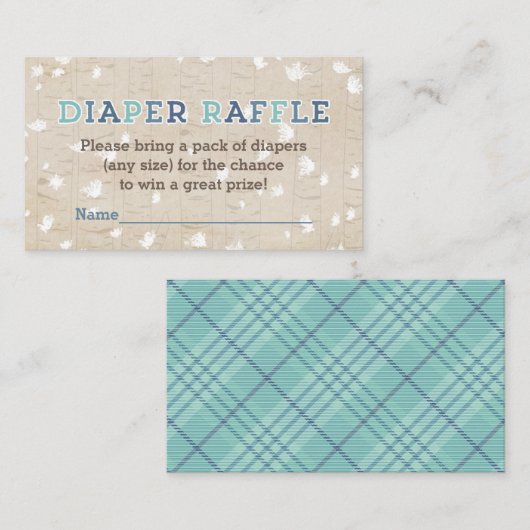 Kleine Luier Raffle Ticket voor Baby shower Informatiekaartje (Voorkant / Achterkant)
