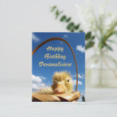 kleine luiken in de blauwe lucht , sjabloon briefkaart (Staand voorkant)