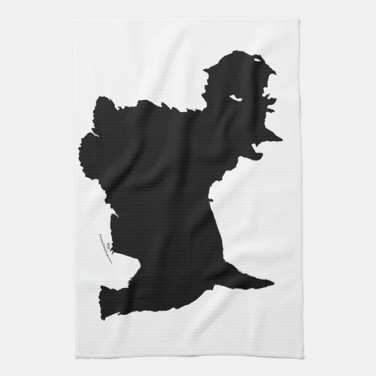 Kleine luisterende Scottie Theedoek (Verticaal)