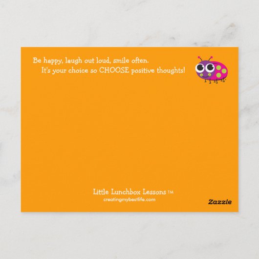 Kleine Lunchbox-lessen - Positieve gedachten Briefkaart (Achterkant)