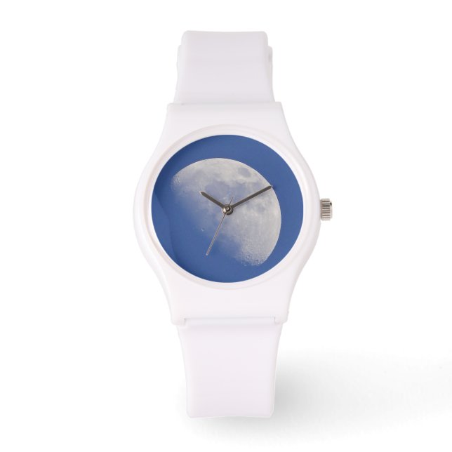 Kleine maan in de blauwe hemel horloge (Voorkant)