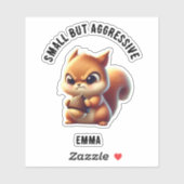 Kleine maar agressieve Schattigee en boze eekhoorn Sticker (Vel)