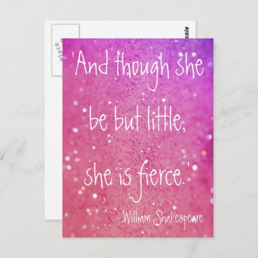 Kleine maar felle Shakespeare Quote Roze Briefkaar Briefkaart (Voorkant / Achterkant)