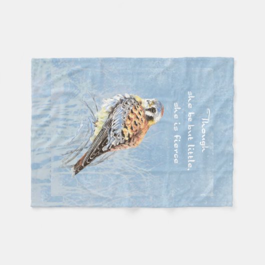Kleine maar Inspirerend Quote Kestrel Bird Fleece Deken (Voorkant (Horizontaal))