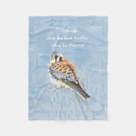 Kleine maar Inspirerend Quote Kestrel Bird Fleece Deken