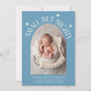 Kleine Maar Moedige Sterren Denim Blauwe Foto Gebo Aankondiging