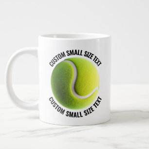 Kleine maat gepersonaliseerde tekst Reus tennis mo Grote Koffiekop