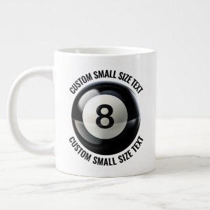 Kleine maat gepersonaliseerde tekst Reuzen 8 bal m Grote Koffiekop