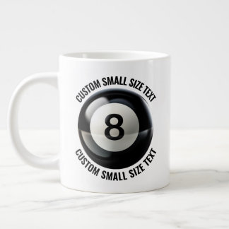 Kleine maat gepersonaliseerde tekst Reuzen 8 bal m Grote Koffiekop
