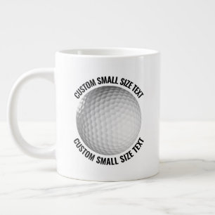 Kleine maat gepersonaliseerde tekst tennisbal op m grote koffiekop
