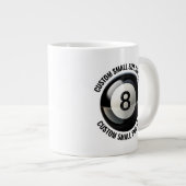 Kleine maat gepersonaliseerde tekst zwembad 8 bal grote koffiekop (Voorkant rechts)