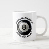 Kleine maat gepersonaliseerde tekst zwembad 8 bal grote koffiekop (Rechts)