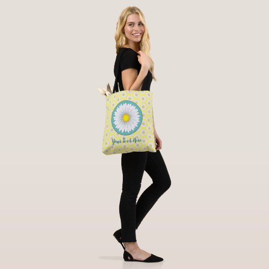 kleine madeliefjes - geel tote bag (Op model)