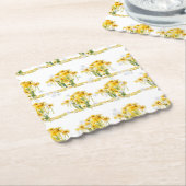 Kleine madeliefjes! Gerafelde rand Kartonnen Onderzetters (Gebogen)