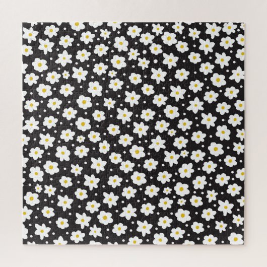 Kleine madeliefjes, , naadloze achtergrond. legpuzzel (Verticaal)