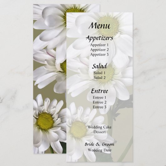 Kleine Madeliefjes Omhoog Kijkend Menu (Voorkant / Achterkant)