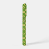 Kleine madeliefjes, vrolijk gezicht, midden groene iPhone hoesje (Rechterkant)
