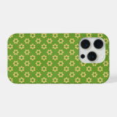 Kleine madeliefjes, vrolijk gezicht, midden groene iPhone hoesje (Achterkant horizontaal)