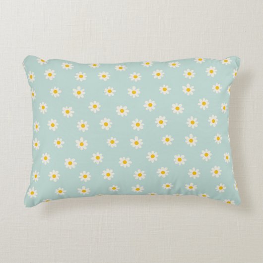 Kleine Madeliefjes - zachte teal Accent Kussen (Voorkant)