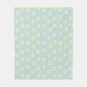 Kleine Madeliefjes - zachte teal Fleece Deken
