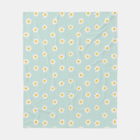 Kleine Madeliefjes - zachte teal Fleece Deken (Voorkant)