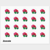 Kleine magenta Geraniums Ronde Sticker (Vel)