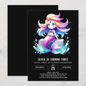 Kleine magische zeemeermin verjaardag kaart (Voorkant / Achterkant)