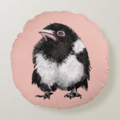 Kleine magpie rond kussen (Voorkant)