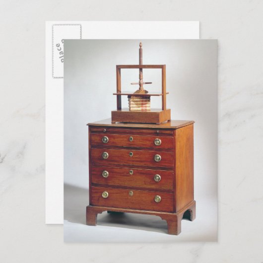 Kleine Mahogany borst van torens door Sheraton Briefkaart (Voorkant / Achterkant)