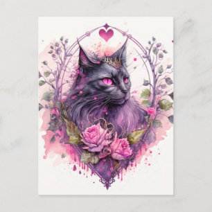 Kleine Majestic Kitty Kat Heks   Halloween Briefkaart