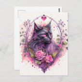 Kleine Majestic Kitty Kat Heks | Halloween Briefkaart (Voorkant / Achterkant)