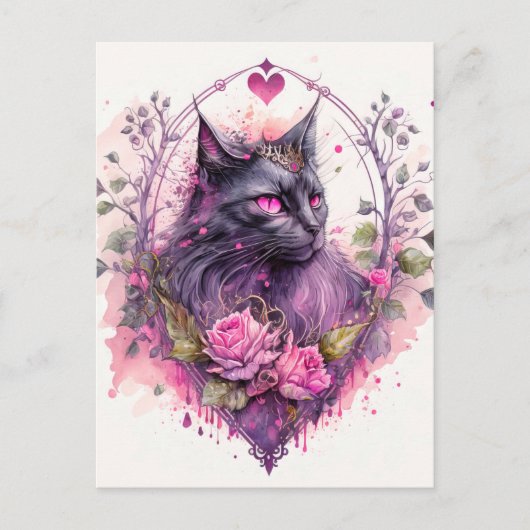 Kleine Majestic Kitty Kat Heks | Halloween Briefkaart (Voorkant)