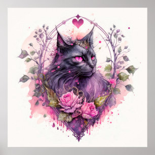 Kleine Majestic Kitty Kat Heks Poster