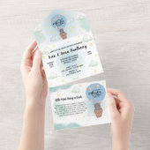 kleine man avontuur wacht baby shower all in one uitnodiging (Afscheurbaar)